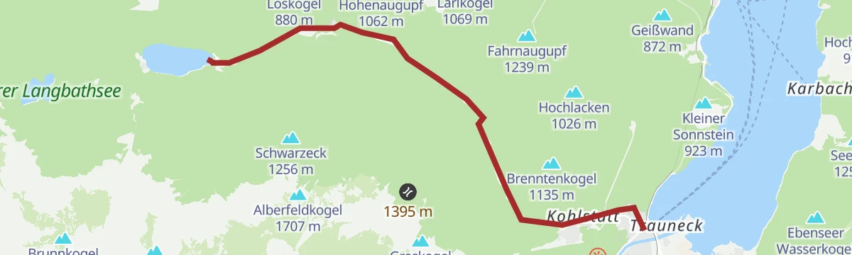 Route map: Radtour zu den Langbathseen